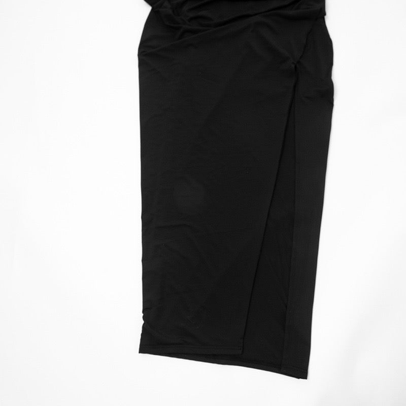 Maxi dress with pleats design and slit - Lis