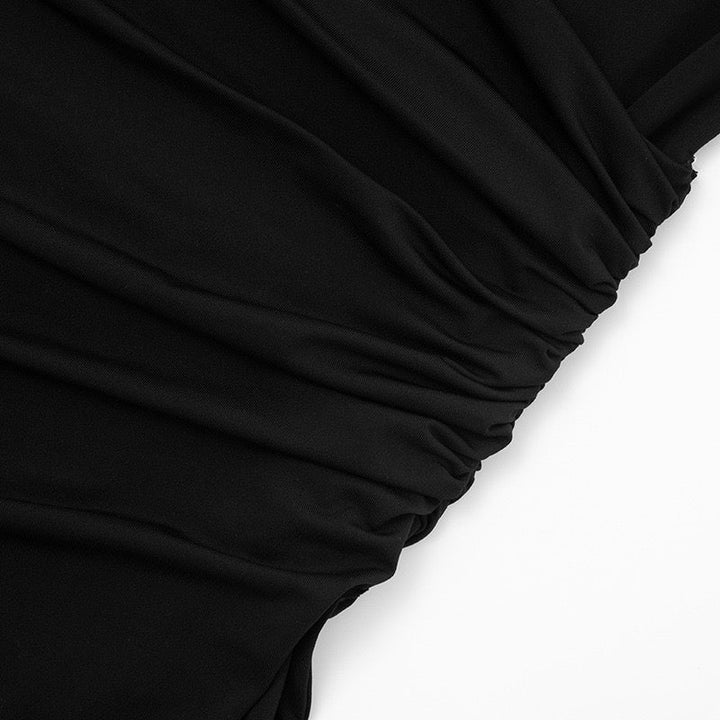 Maxi dress with pleats design and slit - Lis