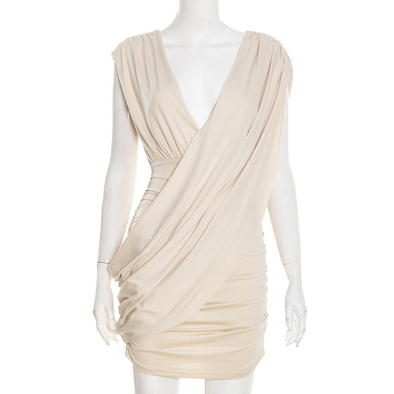 Mini Dress with Pleats and Open Back Design - SHIRI