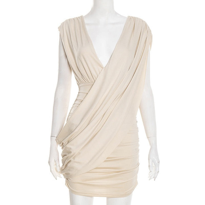 Mini Dress with Pleats and Open Back Design - SHIRI