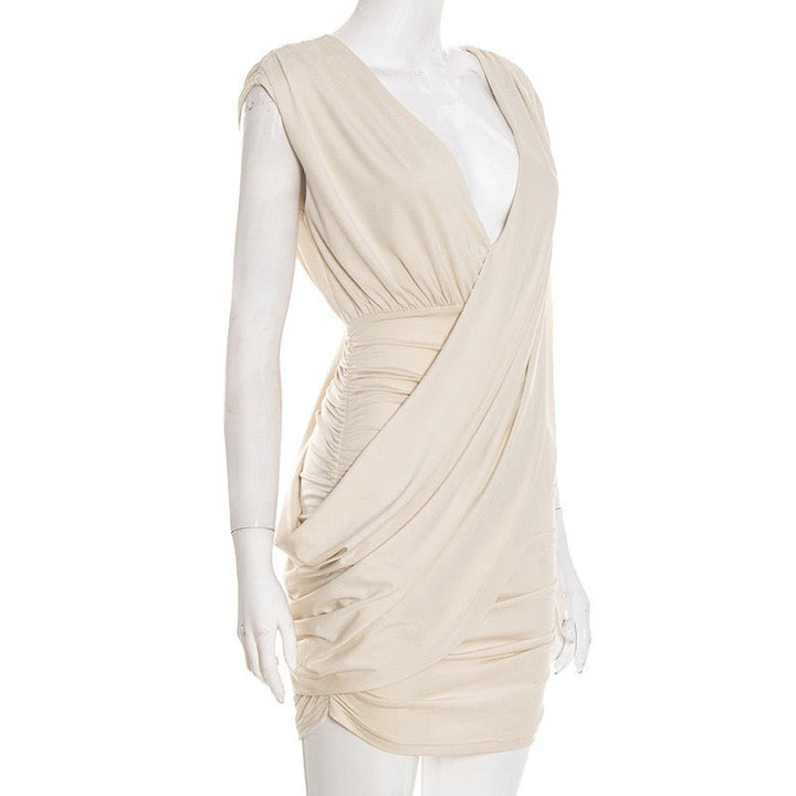 Mini Dress with Pleats and Open Back Design - SHIRI