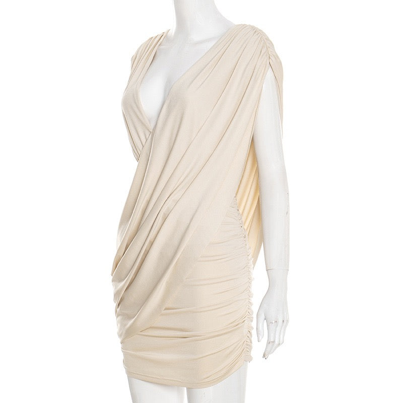 Mini Dress with Pleats and Open Back Design - SHIRI