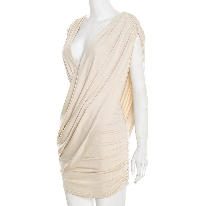 Mini Dress with Pleats and Open Back Design - SHIRI