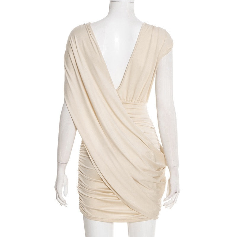 Mini Dress with Pleats and Open Back Design - SHIRI