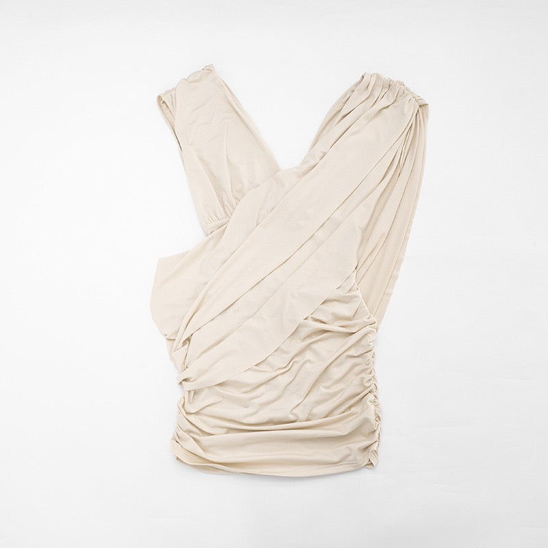 Mini Dress with Pleats and Open Back Design - SHIRI
