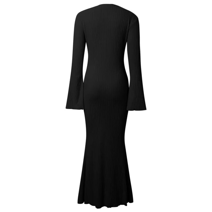Ruched Fabric Maxi Dress with Open Sleeves - Stella