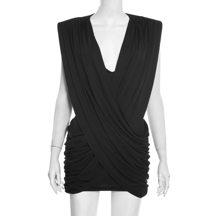 Mini dress with pleated design and open back - SHIRYAM