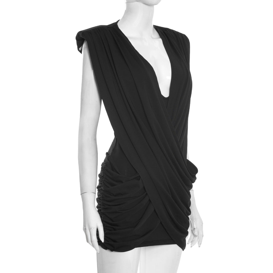 Mini dress with pleated design and open back - SHIRYAM
