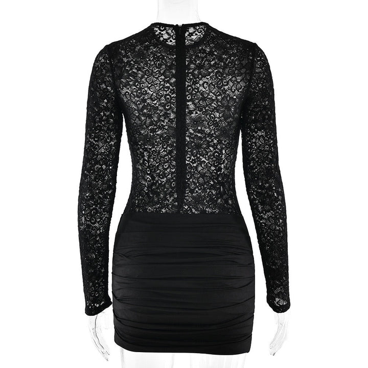 Mini dress with ruching and lace design - Jasella