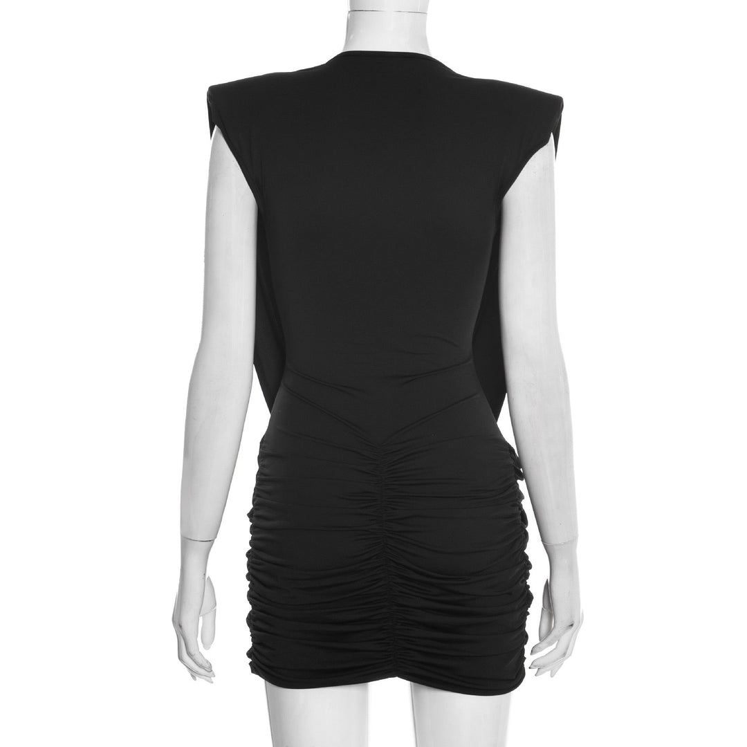 Mini dress with pleated design and open back - SHIRYAM