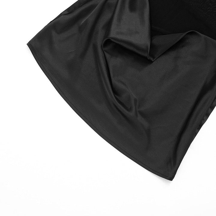 Satin Mini Dress with Mesh Design - Sandra