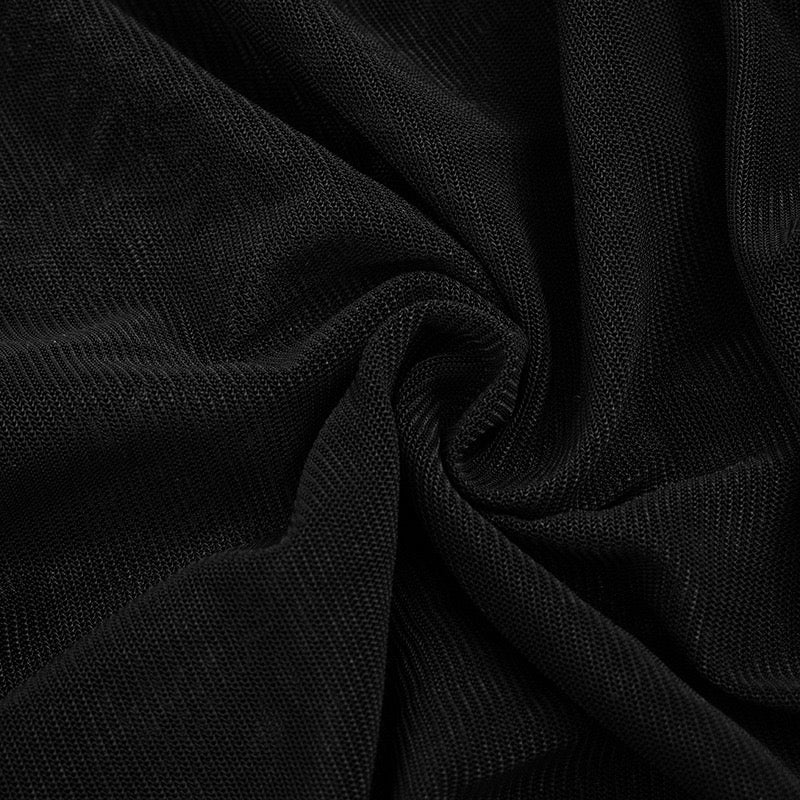 Satin Mini Dress with Mesh Design - Sandra