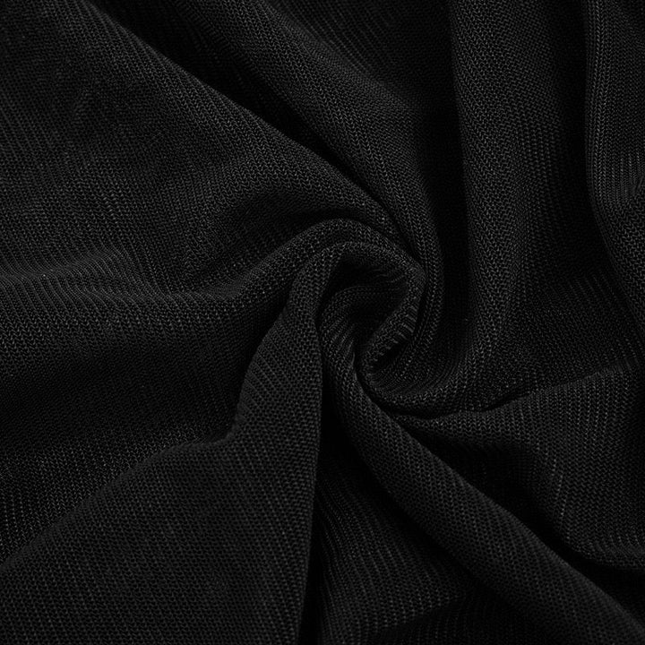 Satin Mini Dress with Mesh Design - Sandra