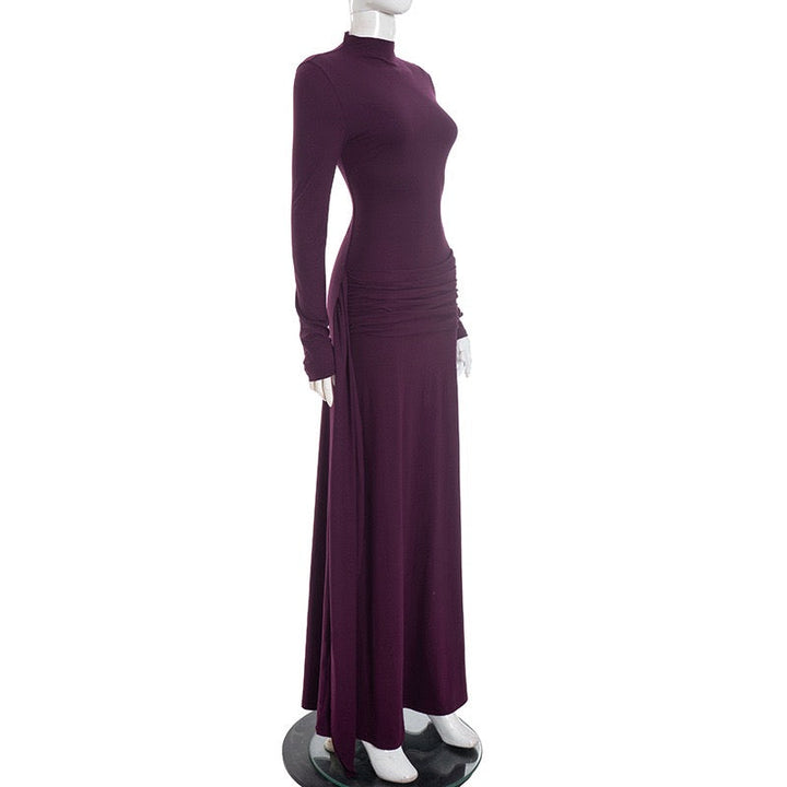 Maxi dress with ruching design and train - Hallel