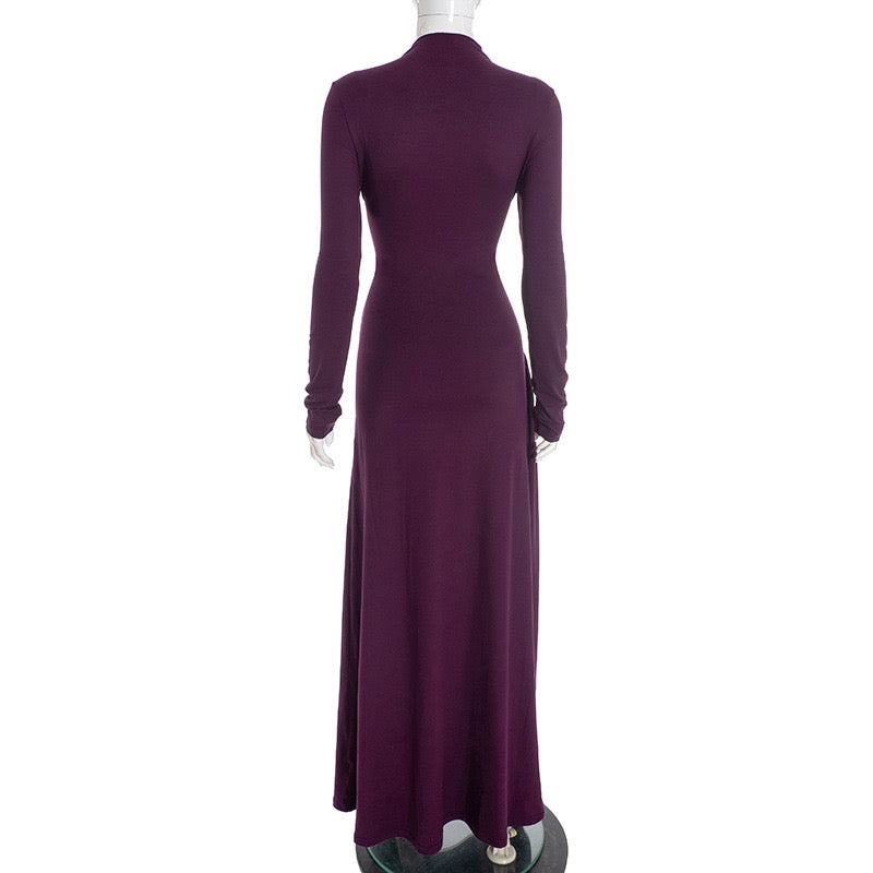 Maxi dress with ruching design and train - Hallel