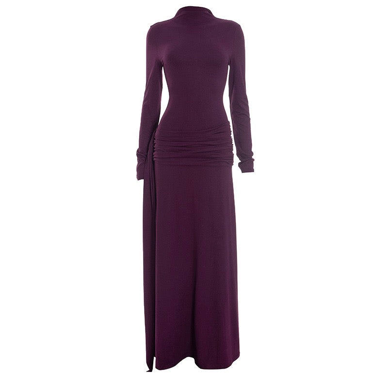 Maxi dress with ruching design and train - Hallel