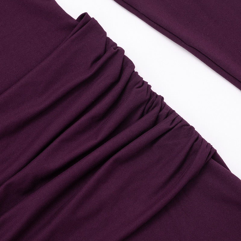 Maxi dress with ruching design and train - Hallel