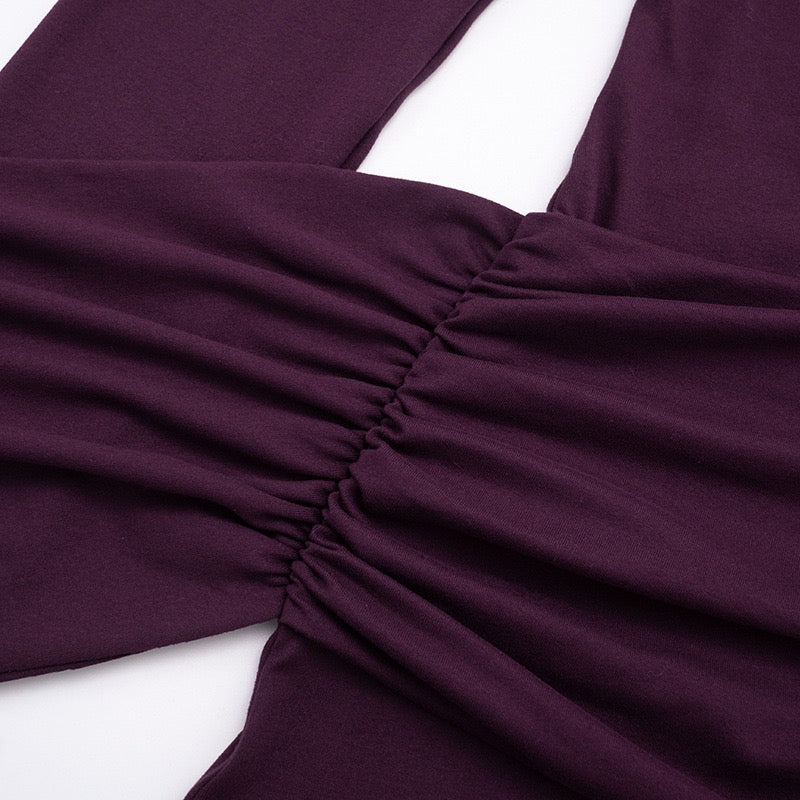 Maxi dress with ruching design and train - Hallel