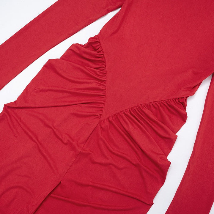 Maxi dress with ruching design and slit - Lola