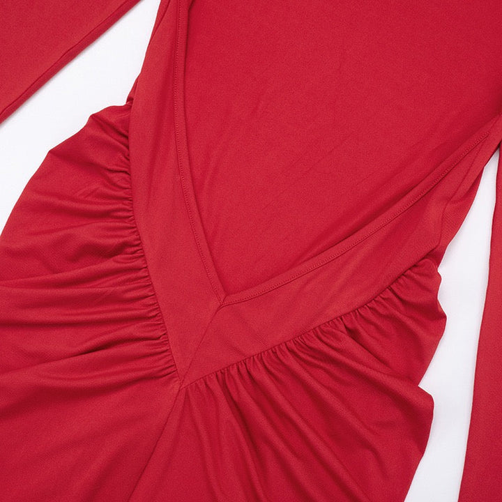 Maxi dress with ruching design and slit - Lola