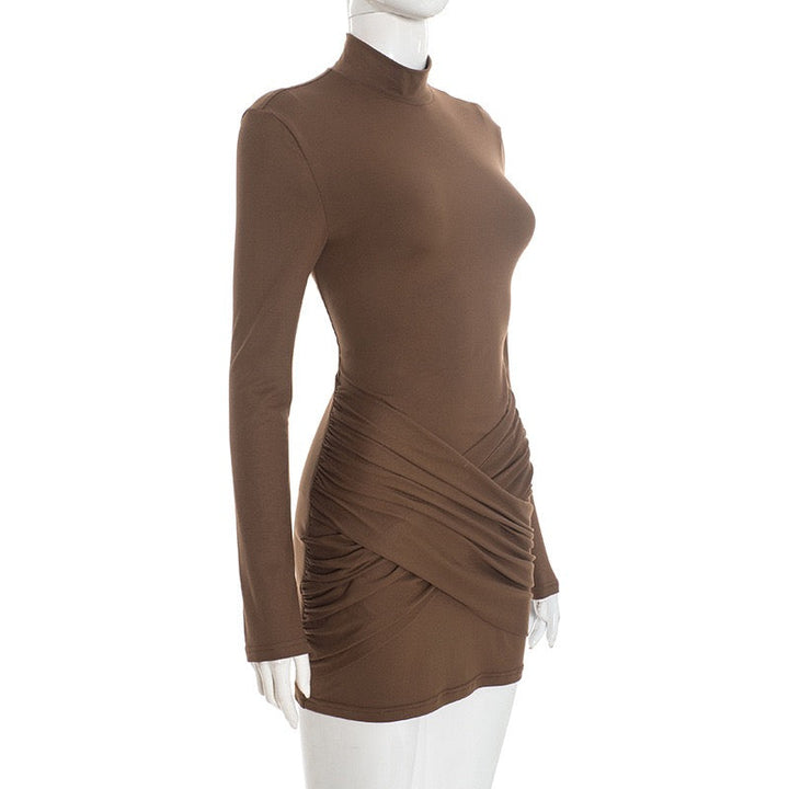Mini dress with cross pleats design - Valen