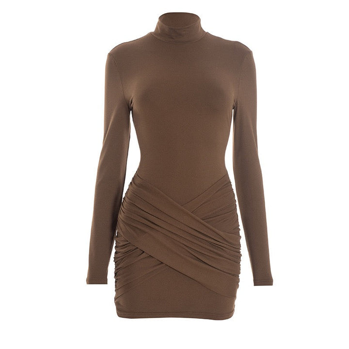 Mini dress with cross pleats design - Valen