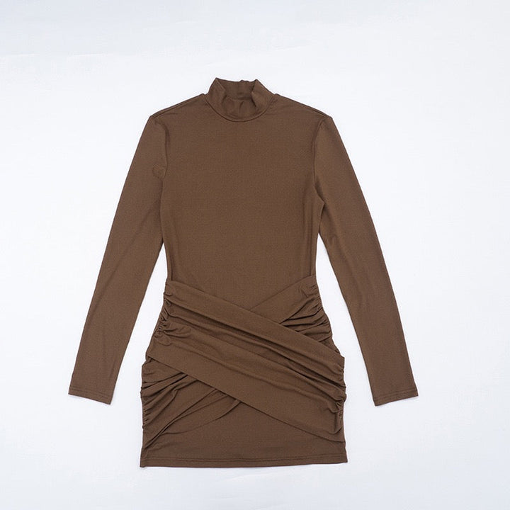 Mini dress with cross pleats design - Valen