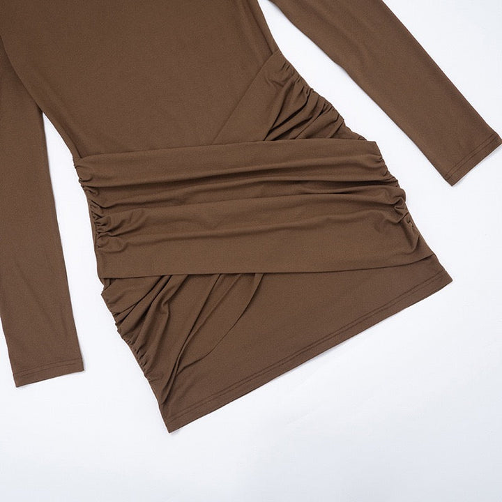 Mini dress with cross pleats design - Valen