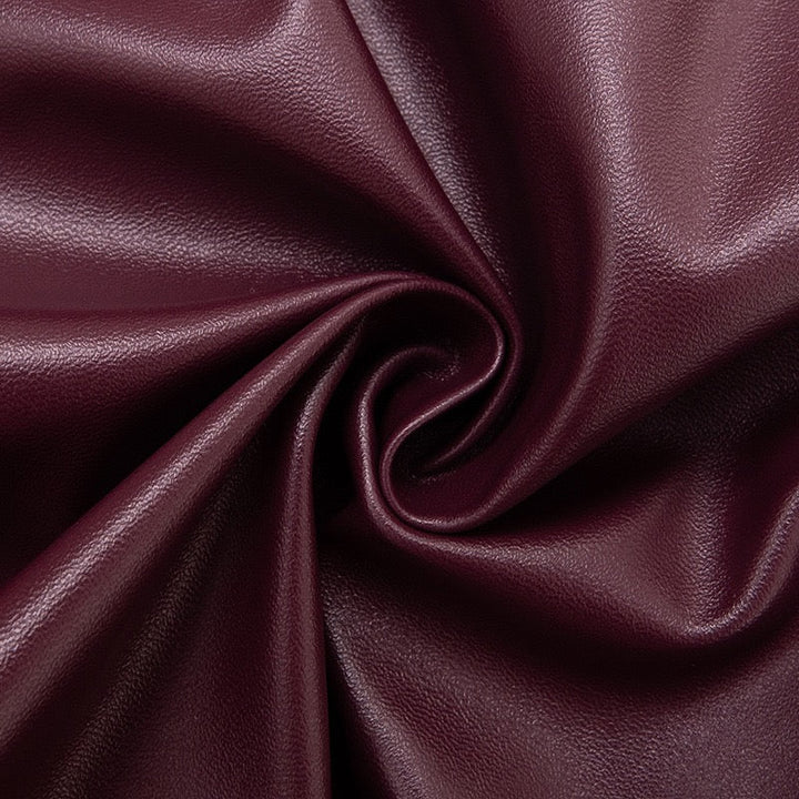 Mini strapless faux leather dress with asymmetric design and pleats - Vicky