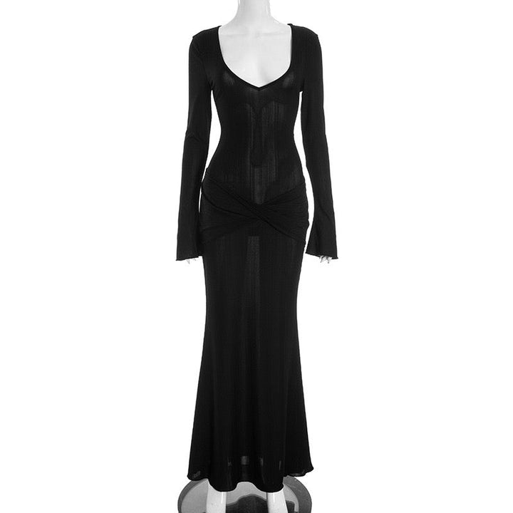 Maxi dress with cross bell sleeves design - Neta