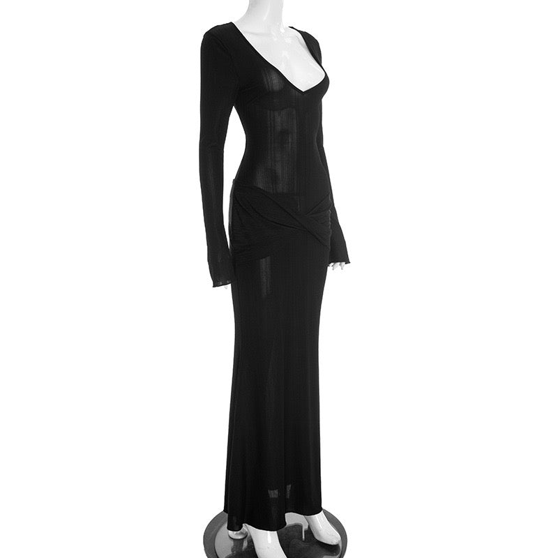 Maxi dress with cross bell sleeves design - Neta