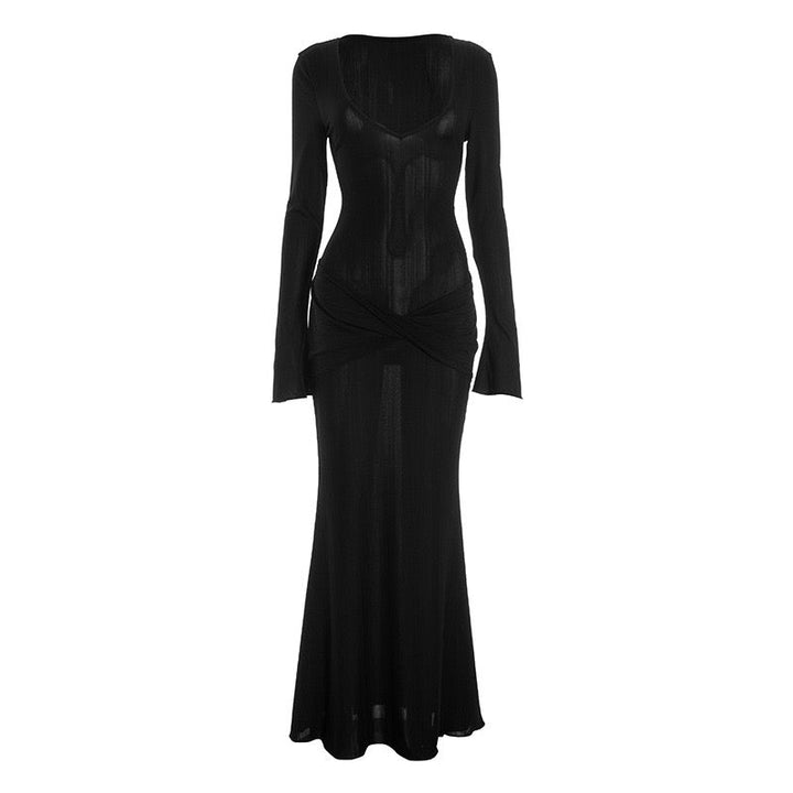 Maxi dress with cross bell sleeves design - Neta