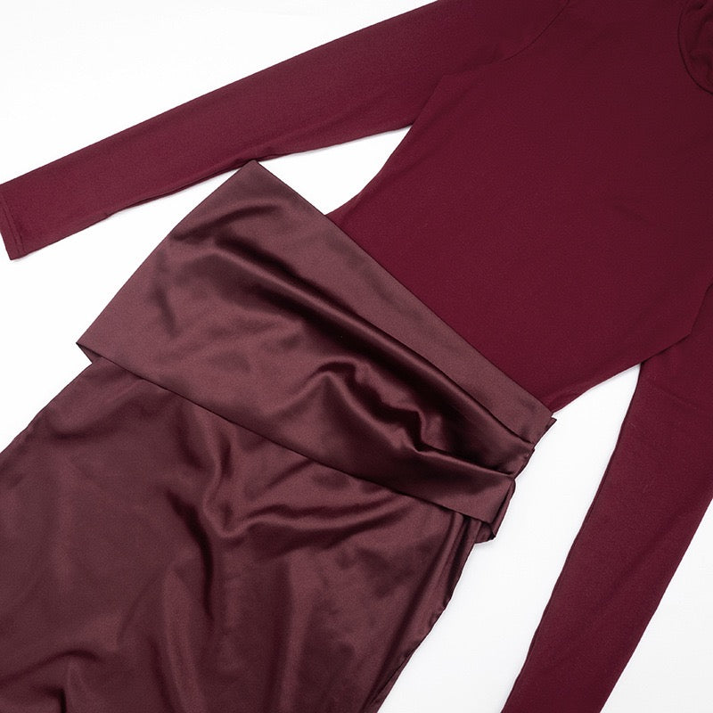 Maxi dress with satin turtleneck design - Shiraz
