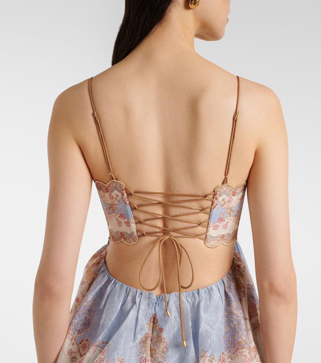 Roa - Layered ruffled chiffon maxi dress with a back tie for waist adjustment
