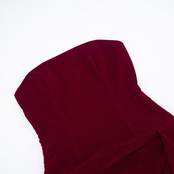 Mini strapless elegant velvet dress - Reiji