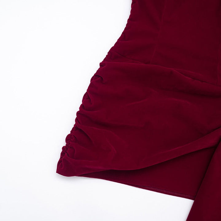 Mini strapless elegant velvet dress - Reiji