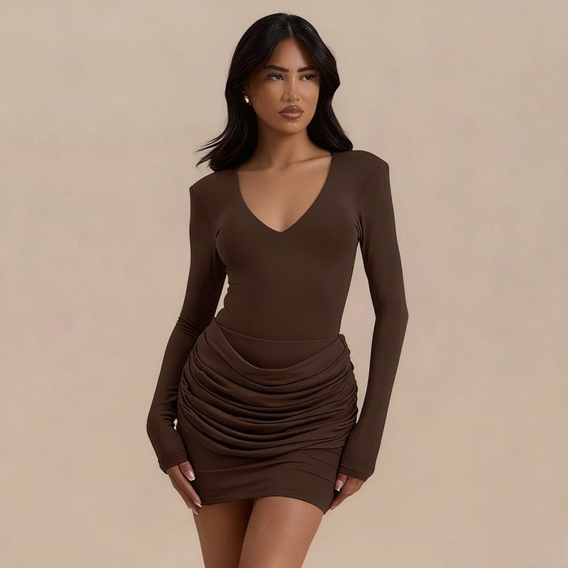 Mini dress with pleats design - Yariv