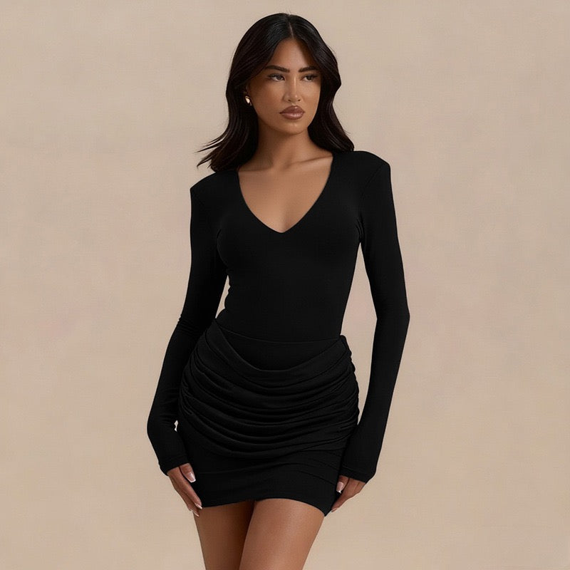 Mini dress with pleats design - Yariv