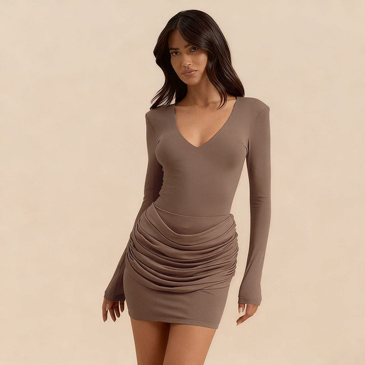 Mini dress with pleats design - Yariv