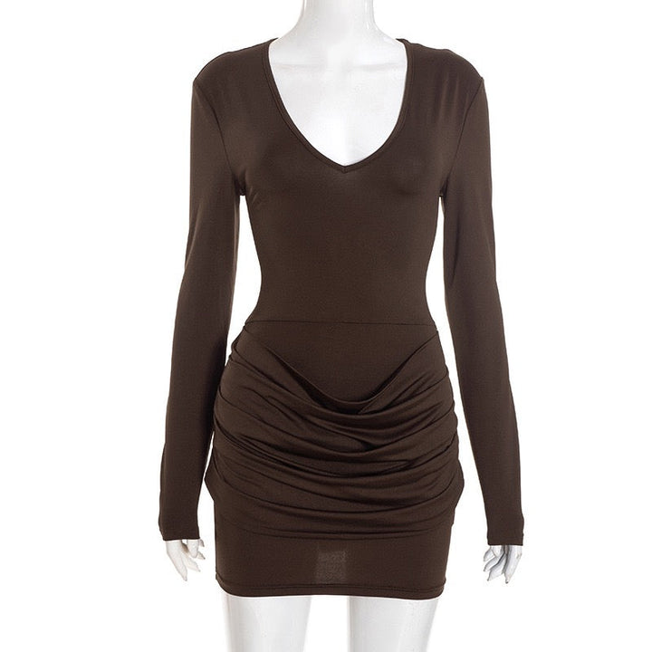 Mini dress with pleats design - Yariv