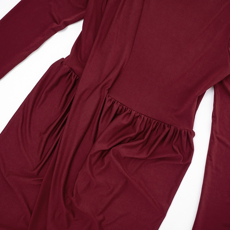 Maxi dress with ruching design and slit - Jacky