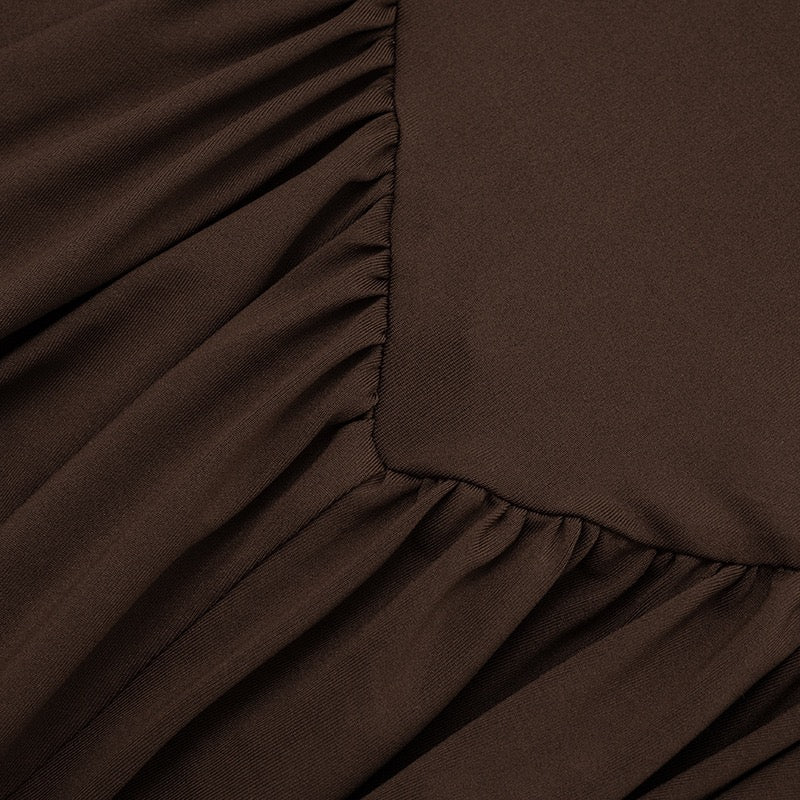 Maxi turtleneck dress with ruching design - Dalit
