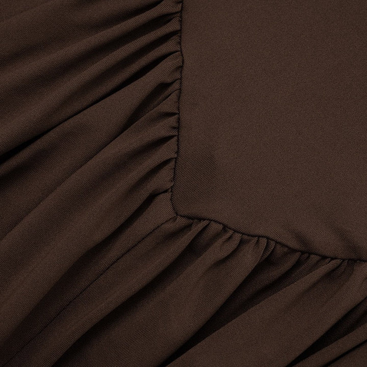 Maxi turtleneck dress with ruching design - Dalit
