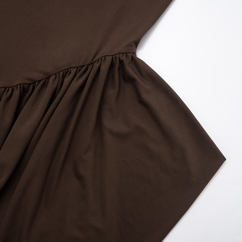 Maxi turtleneck dress with ruching design - Dalit