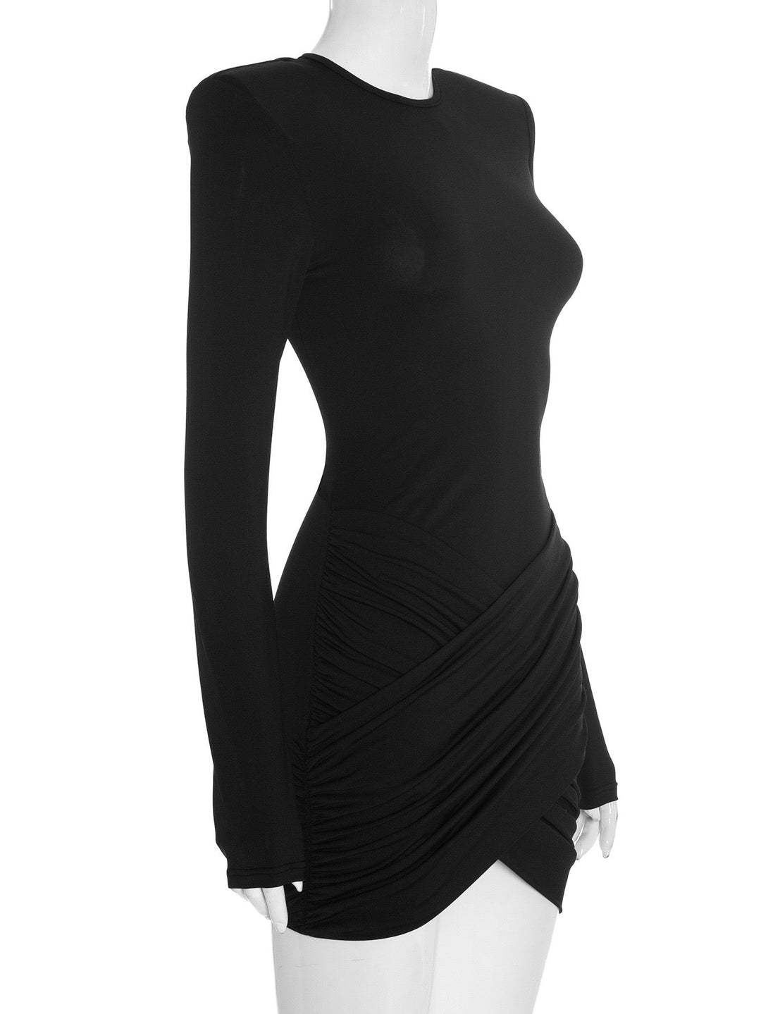 Mini dress with cross pleats design - Jay Lin
