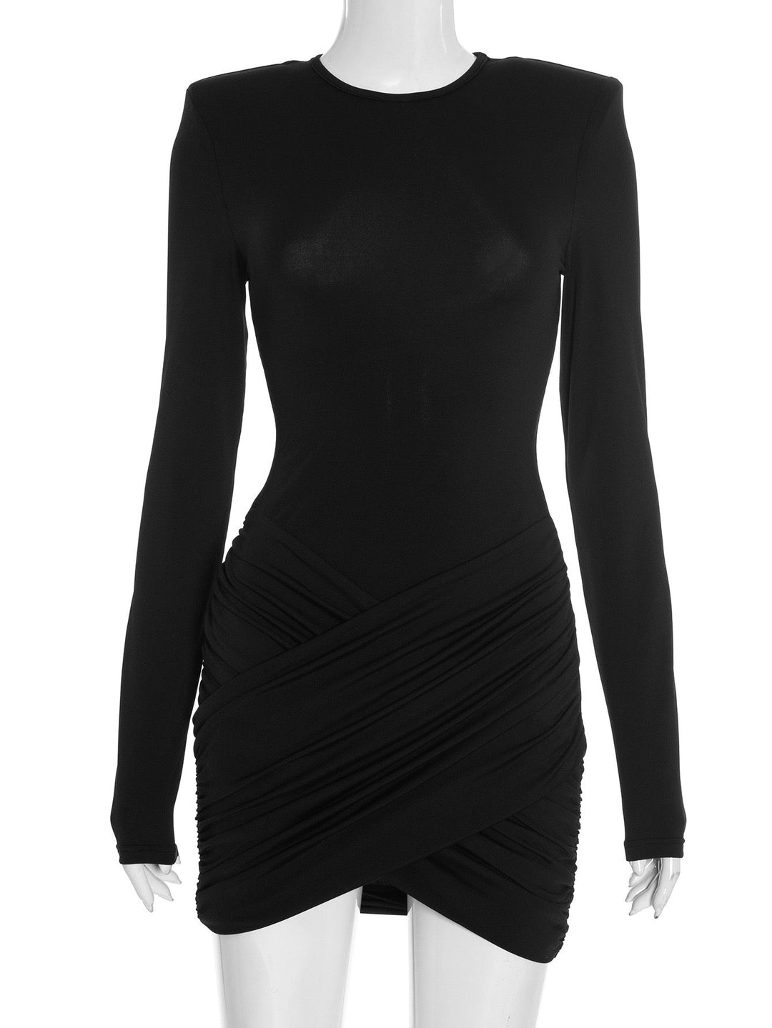 Mini dress with cross pleats design - Jay Lin