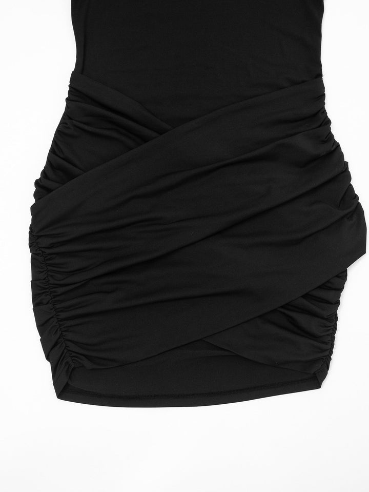 Mini dress with cross pleats design - Jay Lin