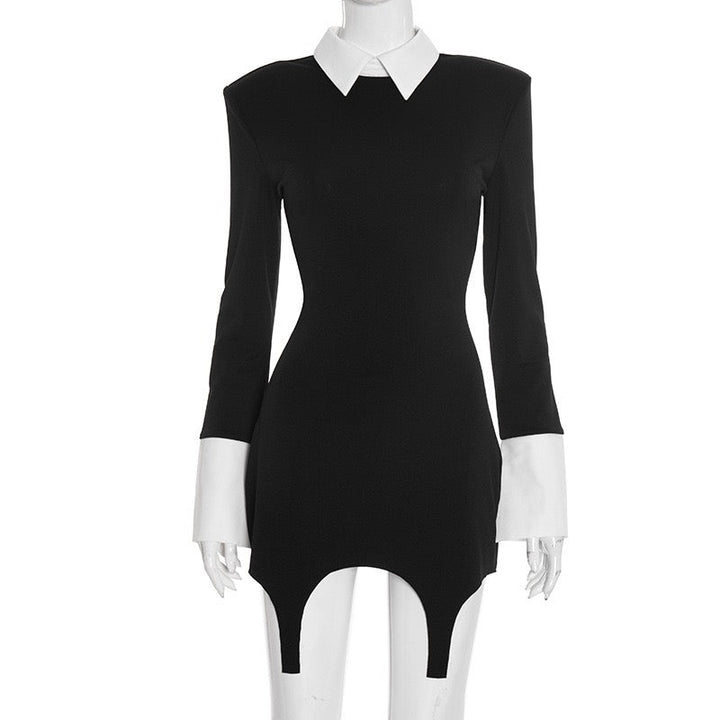 Tailored mini dress with polo collar design - Tzlil
