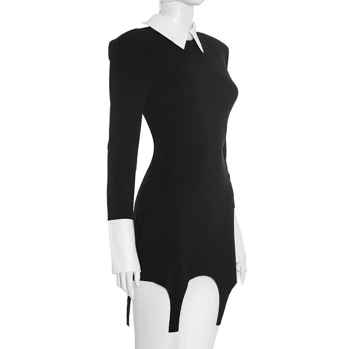 Tailored mini dress with polo collar design - Tzlil