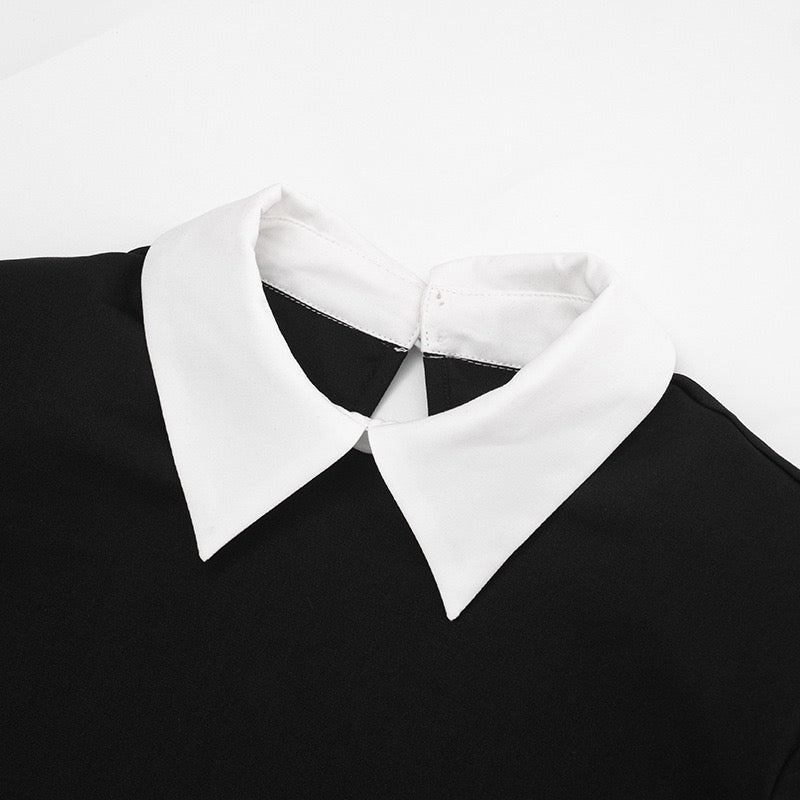 Tailored mini dress with polo collar design - Tzlil